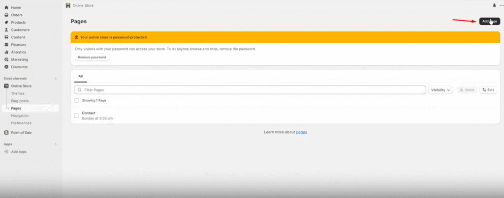 Create Your Online Store Page