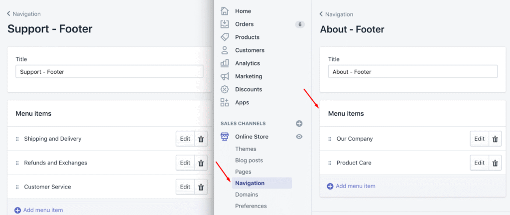 Navigation to Your Theme on Shopify