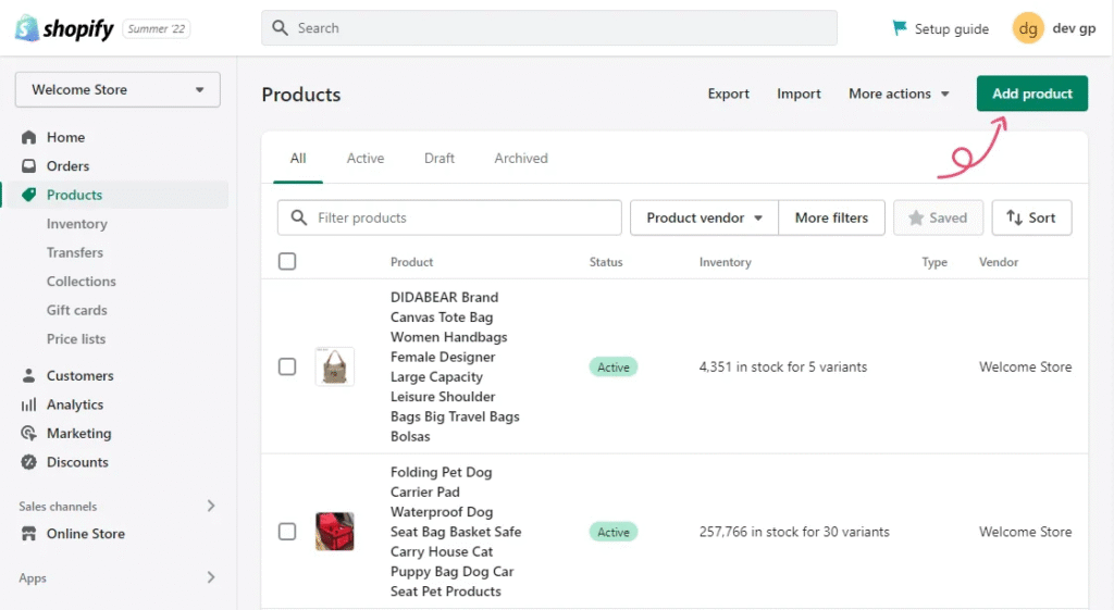 New Product on Shopify