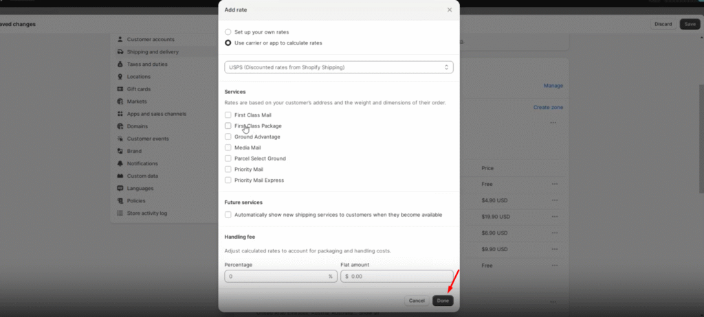 Set Up Shipping Rates