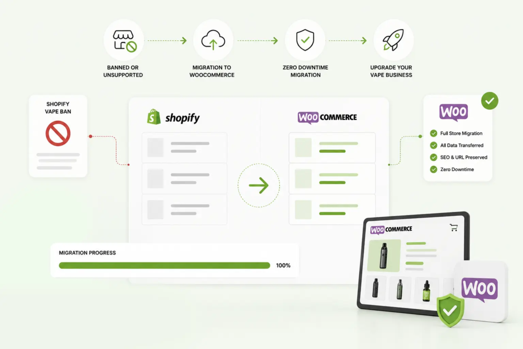 WooCommerce Migration Services (Shopify Vape Ban Alternative)
