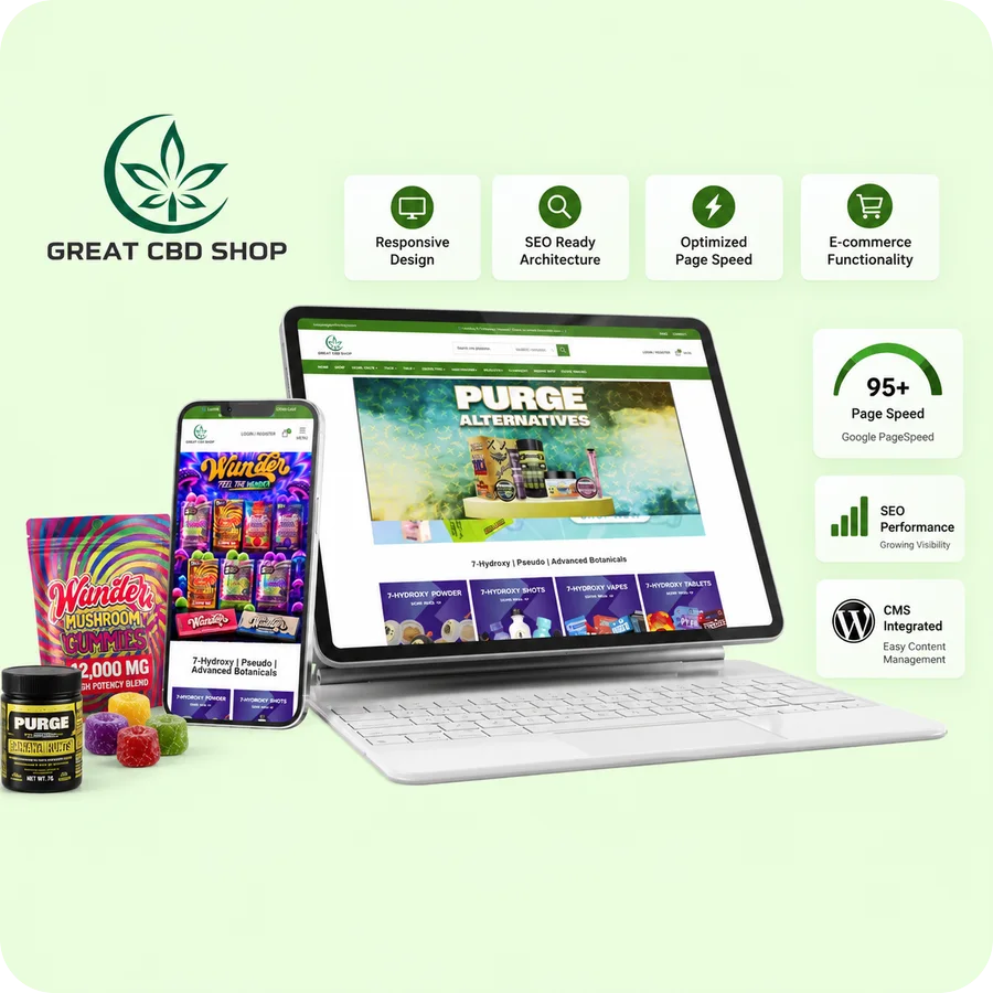 Great CBD Shop portfolio mockup