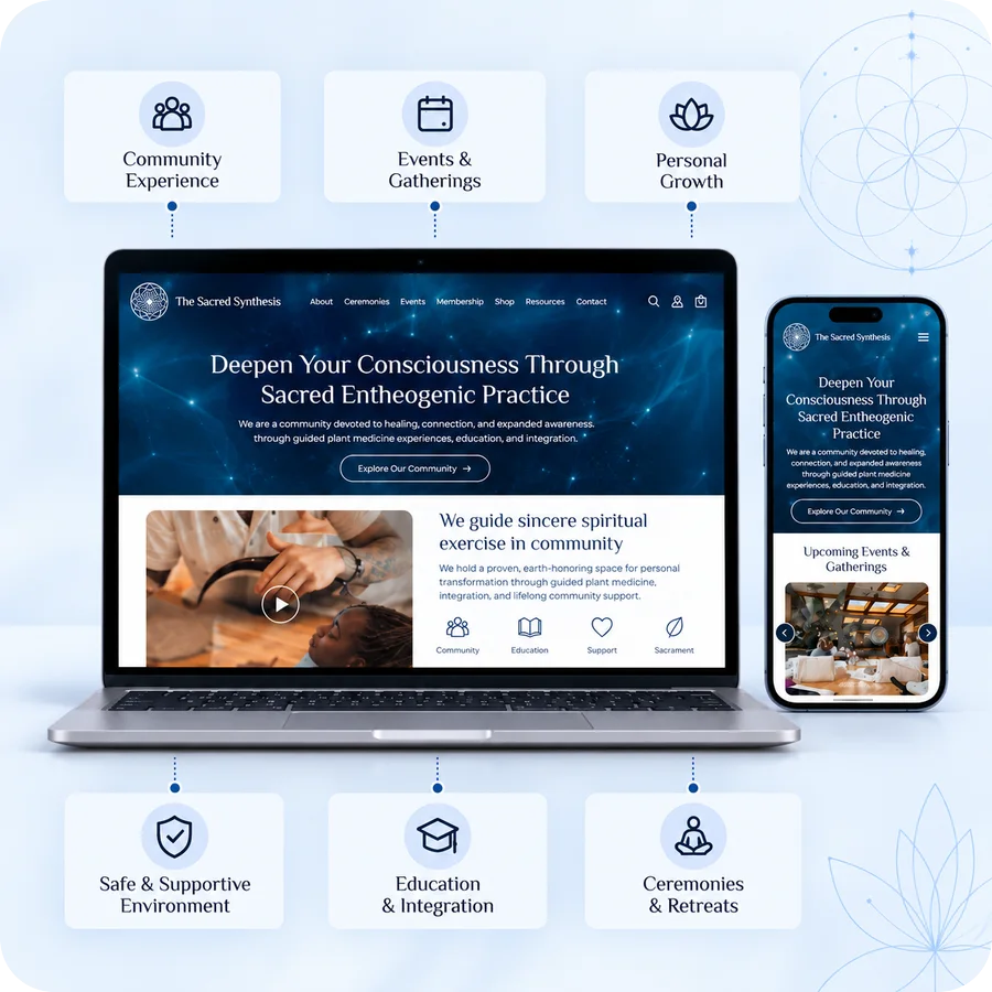 The Sacred Synthesis portfolio mockup