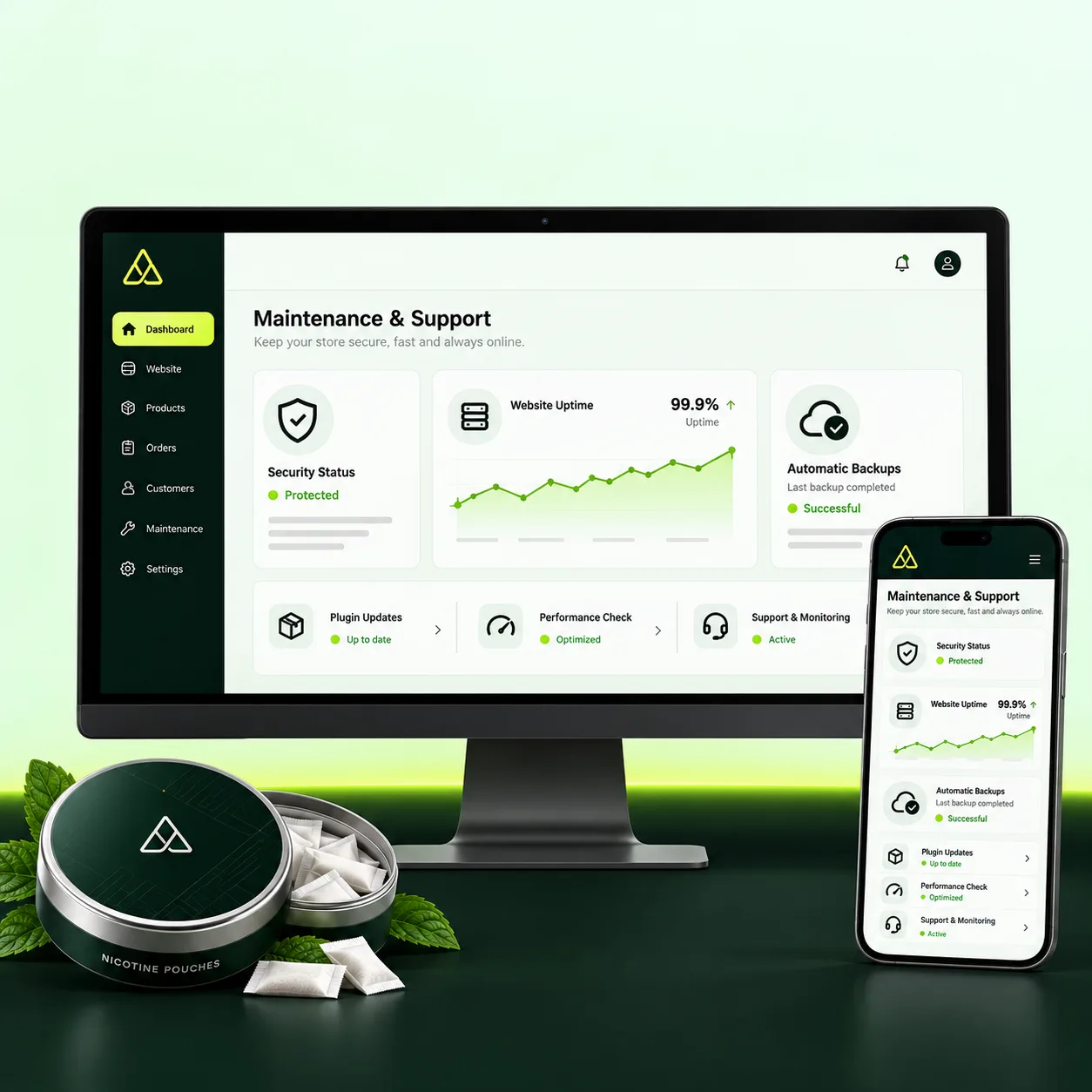 Nicotine Pouch Website Maintenance and Support